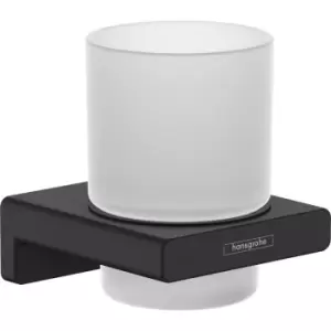 Image of Hansgrohe AddStoris Toothbrush Tumbler Matt in Black Glass