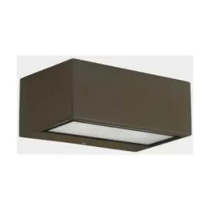 Image of LEDS C4 Nemesis LED 70x170mm Outdoor LED Up Down Light Brown, Opal IP65 10.5W 2700K