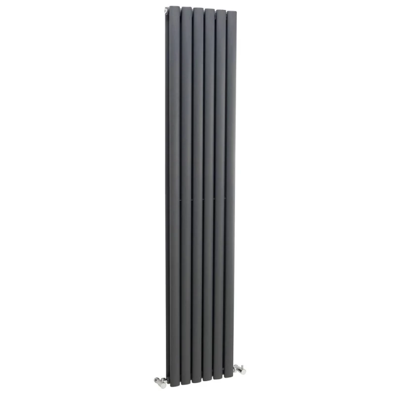 Image of Balterley Vertical Double Panel Radiator 3638 BTU Anthracite 1800 x 354mm Grey