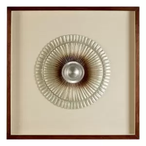 Image of Silver Round Carving Framed Wall Art