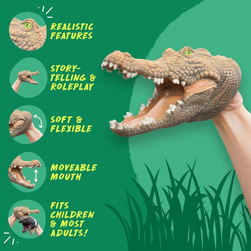 Image of Wild Thingz Wild Thingz Hand Puppet - Crocodile Animal Toys One size Multi 71210599000