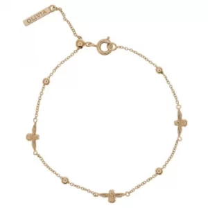 Image of Ladies Olivia Burton Gold Plated Moulded Bee and Ball Chain Bracelet