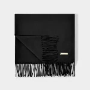 Image of Black Plain Blanket Scarf KLS521