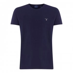 Image of Gant Crew Logo T Shirt - Navy 433