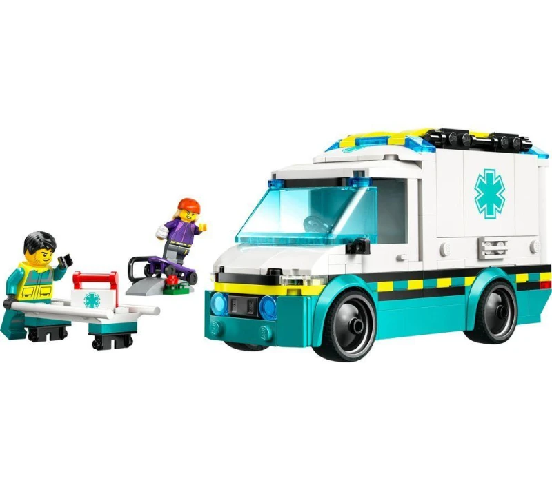 Image of LEGO LEGO City Emergency Ambulance Toy Set with Minifigures 60451