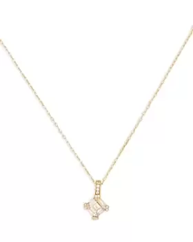 Image of kate spade new york Dazzle Cubic Zirconia Pendant Necklace in Gold Tone, 16-19