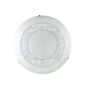 Image of DIADEMA LED Patterned Glass Flush Ceiling Light White 2800lm with Remote Control CCT 45cm