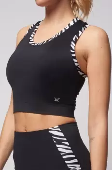 Image of Zebra Trim T-Back Crop Top
