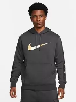 Image of Nike Repeat Swoosh Fleece Hoodie - Grey Size M Men
