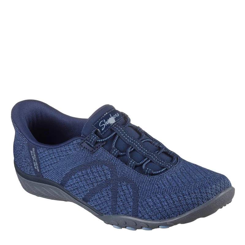 Image of Skechers Womens Breathe Easy Slip On Trainers Navy female 4 (37)