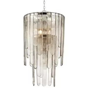 Image of Fenwater 9 Light Pendant Polished Nickel, Glass