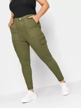 Image of Yours Cargo Ava Khaki, Green, Size 32, Women