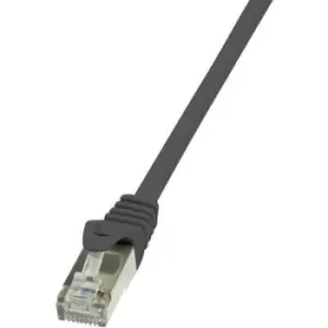 Image of LogiLink CP2033S RJ45 Network cable, patch cable CAT 6 F/UTP 1m Black incl. detent 1.0 pc(s)