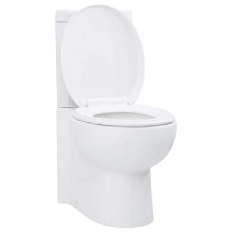 Image of Vidaxl Wc Ceramic Toilet Bathroom Corner Toilet White