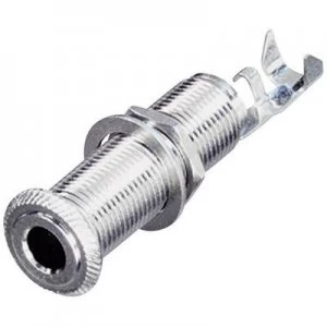 Image of 6.35mm audio jack Socket horizontal mount Number of pins 3 Stereo Silver Rean AV NYS221