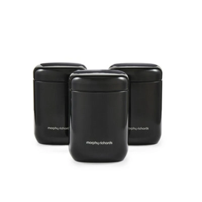 Image of Morphy Richards Set of 3 Equip Storage Canisters Black ONE SIZE