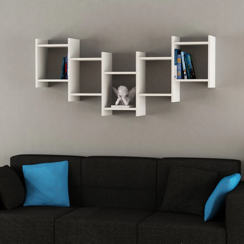 Image of DECORTIE Bat Modern Floating Shelf - White - White - Decortie M.KT.01.12467.2
