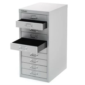 Image of Bisley 10-Drawer Filing Cabinet - Silver