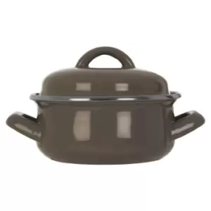 Image of Premier Housewares Mini Retro Casserole Dish - Grey Enamel