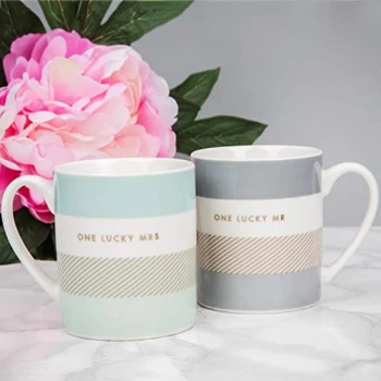 Image of By Appointment Double Mug Set - One Lucky Mr & Mrs