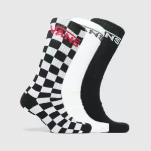 Image of Vans Black & White Classic Crew Sock 3 Pack
