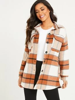 Image of Quiz Camel Checked Skacket - S