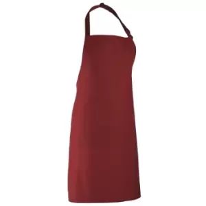 Image of Premier 'colours' Bib Apron / Workwear (pack Of 2) (one Size, Burgundy)