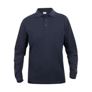 Image of Clique Mens Classic Lincoln Long-Sleeved Polo Shirt (XL) (Dark Navy)