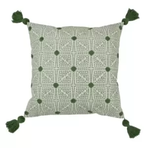 Image of Chia Tufted Cotton Cushion Sage, Sage / 50 x 50cm / Polyester Filled