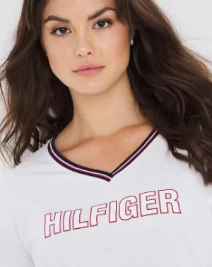 Image of Tommy Hilfiger SS V Neck Logo T Shirt