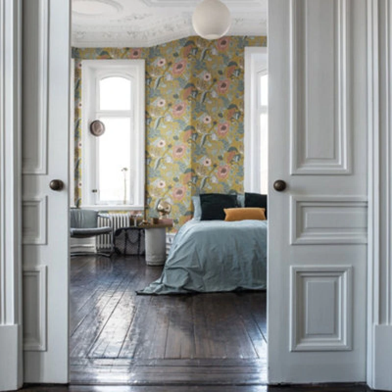 Image of Galerie Apelviken Pink Yellow Blue Anemone Smooth Wallpaper