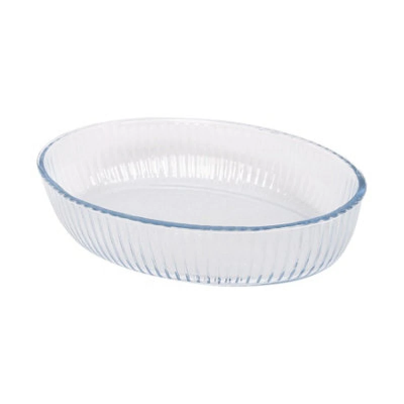 Image of Argon Tableware Optical Oval Glass Oven Dish - 26Cm X 17Cm