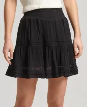 Image of Superdry Vintage Lace Mini Skirt