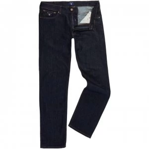 Image of Gant Regular-Fit Denim Jeans - Denim Dark Indigo