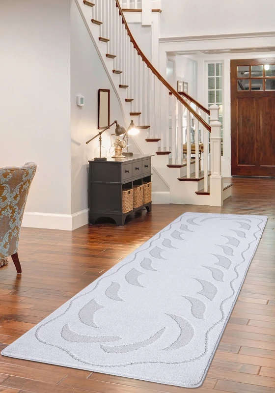 Image of Smart Living Smart Living Ovalack Heavy Duty Machine Washable Hallway Kitchen Non Slip Door Mat in Beige Size: 80cm x 300cm Beige 80cm x 300cm Unise