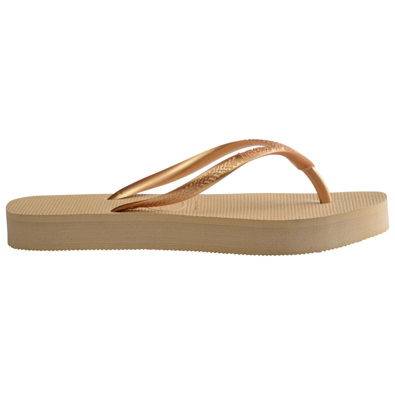 Image of Havaianas Womens Slim Flatform Golden Flip Flops Gold female 8
