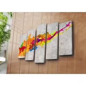 Image of 5PATK-220 Multicolor Decorative Canvas Painting (5 Pieces)