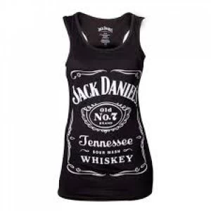 Image of Jack Daniels Womans Old No. 7 Brand Logo Small Black Tank Top