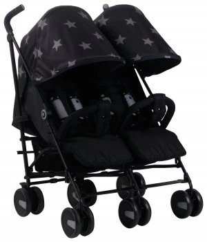 Image of My Babiie MB22 Twin Stroller Black Stars