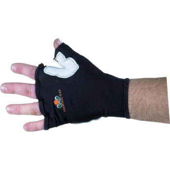 Image of 502-10 Anti-impact Palm-side Coated Black/White Fingerless Gloves - Size 8