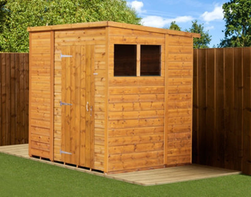 Image of Empire Sheds Empire Modular Pent 6X6 Dipped Treated Tongue And Groove Wooden Garden Shed With Windows (6' X 6' / 6ft X 6ft) (6X6)