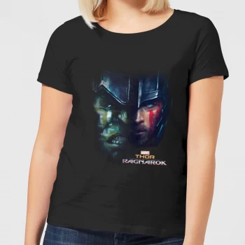 Image of Marvel Thor Ragnarok Hulk Split Face Womens T-Shirt - Black