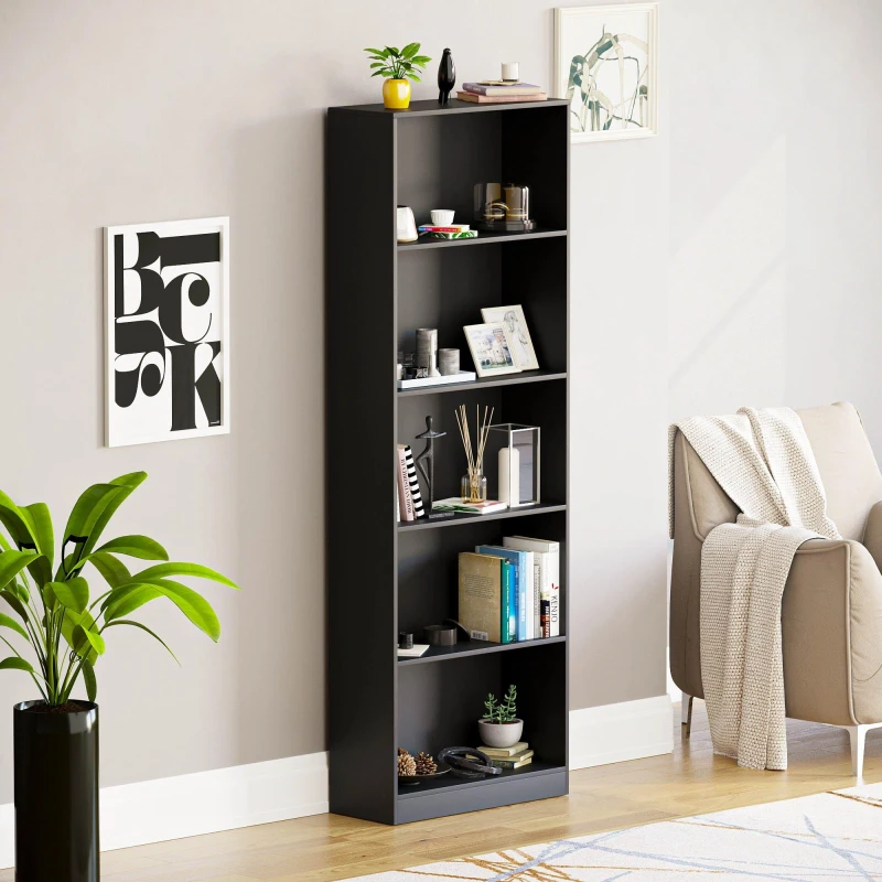 Image of Lassic Vida Designs Cambridge 5 Tier Extra Large Bookcase Black unisex 5 Tier