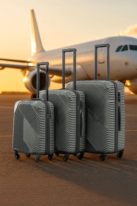 Image of Neo 3 Piece Hard Shell Luggage Suitcase Set Grey