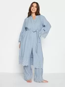 Image of PixieGirl Petite Broderie Hem Robe - Blue Size 16-18, Women