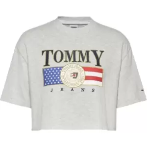 Image of Tommy Jeans Cropped Luxe T-Shirt - Grey