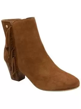 Image of Ravel Laxey Tan Suede Western Ankle Boot, Brown, Size 8, Women
