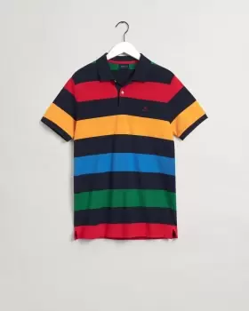 Image of GANT Men Barstripe Pique Polo Shirt (XL) Multicolor