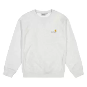 Image of Carhartt Wip American Script Crewneck, Ash Heather----, Male, Crewnecks, I025475.482XX