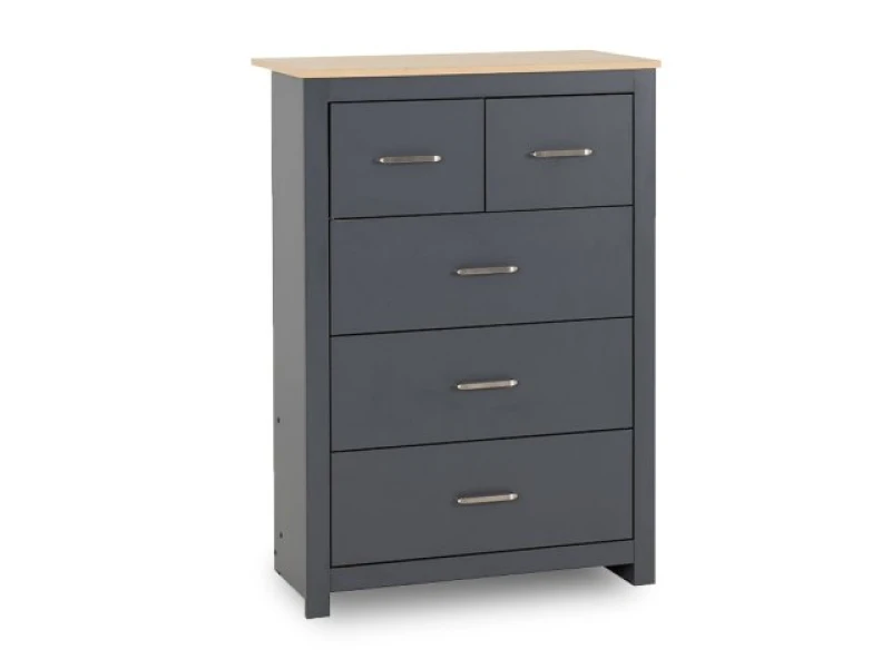 Image of Seconique Portland Grey and Oak 32 Drawer Chest of Drawers
